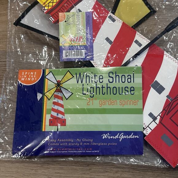 Lighthouse Garden Wind Spinner by Premier Designs White Shoal NEW Garden Decor - Picture 3 of 9